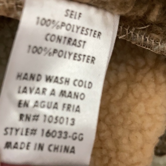 NWOT Glitzy Girlz Tan & Brown Open Front Sherpa Vest Size Small - Picture 13 of 13